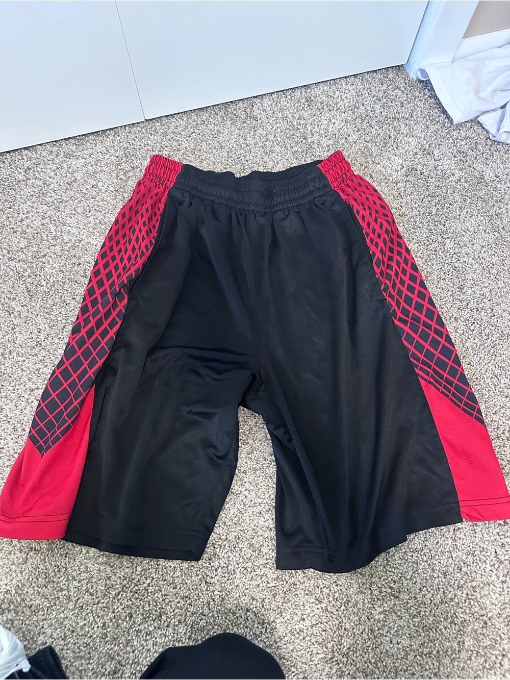 Men's Black & Red Athletic Basketball Shorts